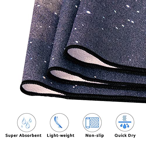 QiyI Hot Yoga Towel with Grip Dots, Non Slip, 70"x26", Moon Cycle - color: Moon Cycle, size: 70"x26"