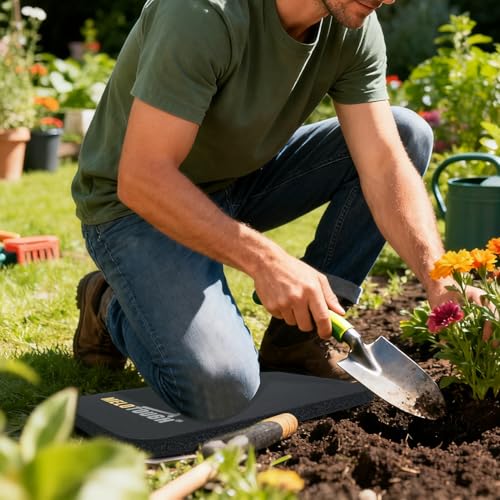 MELOTOUGH Garden Kneeling Pad, 1" Thick Soft NBR Foam Kneeling Pads for Gardening, Cleaning, Work - Lightweight & Comfortable, 15.75"x7.2" (Black) - color: Black