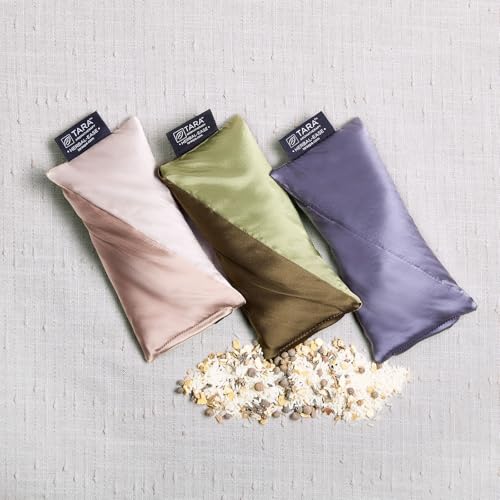 TARA Spa Therapy Herbal-Ease Aromatherapy Pillow Gift Bag Set, Neck + Silk Eye Pillow, Chai - color: Chai