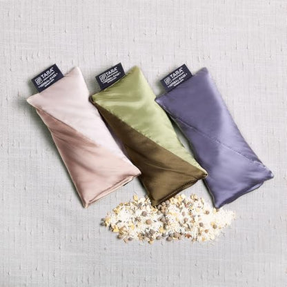 TARA Spa Therapy Herbal-Ease Aromatherapy Pillow Gift Bag Set, Neck + Silk Eye Pillow, Chai - color: Chai