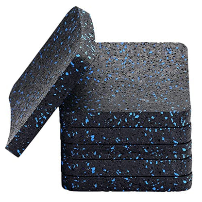Rubber Treadmill Mat Pads, 6-Pack, 3.94 x 3.94 x 0.5 in - size: 3.94" x 3.94" x 0.5"