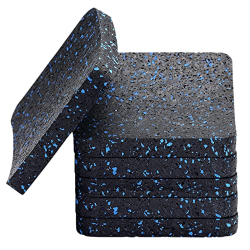 Rubber Treadmill Mat Pads, 6-Pack, 3.94 x 3.94 x 0.5 in - size: 3.94" x 3.94" x 0.5"