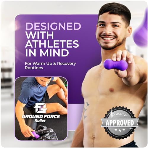 Foot Roller for Plantar Fasciitis Relief by Ground Force - Deep Tissue Silicone Foot Massager for Arch & Heel Pain, Neuropathy, Heel Spurs, Myofascial Release - Portable Recovery Tool