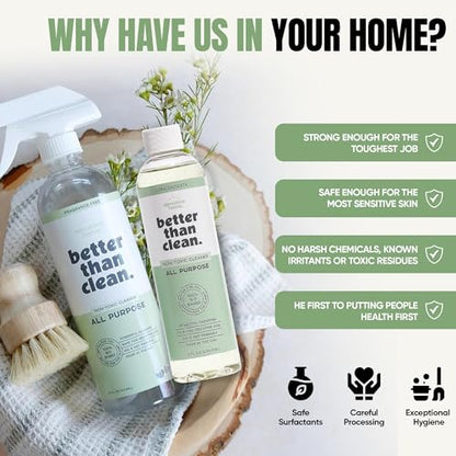 All Purpose Cleaner Starter Pack – Plant-Based, Fragrance Free, Empty Refillable, Cleaning Kit with 8oz Concentrate & 16oz Spray Bottle - style: Starter Pack