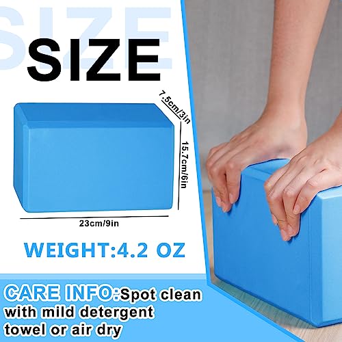 Honoson 20 Pcs Yoga Blocks Bulk 9''x6''x3'' High Density EVA Foam Blocks for Exercise Pilates Meditation, Lightweight Non-slip Surface, Improve Strength Balance Flexibility - color: Dark Blue