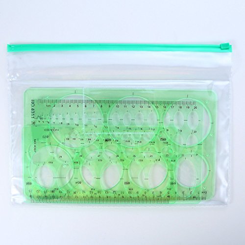Hestya 3 Pieces Circle Template for Drawing 3 Sizes Circle Stencil Templates for Drafting Round Plastic Geometric Stencil for Office and School Building Formwork Drawings(Clear Green)
