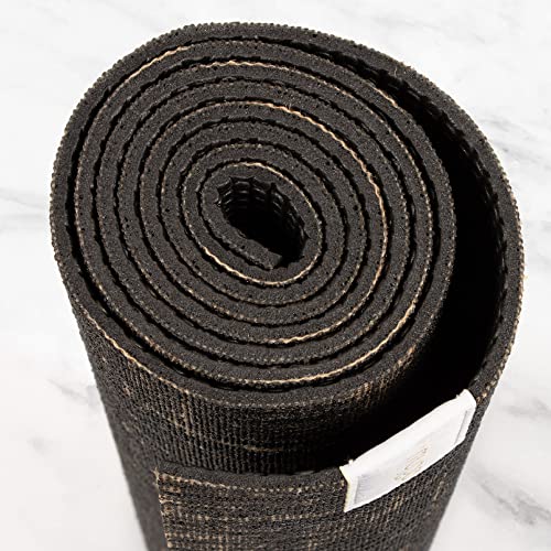 Myga Jute Yoga Mat, High Performance Vegan Floor Exercise Mat, Eco Friendly Biodegradable Yoga Mat with PVC Backing,72" x 24", 0.2" Thickness - color: Black