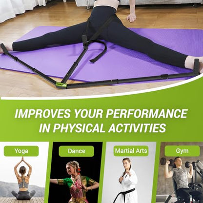 Premium 3-Bar Leg Stretcher Device | Adjustable Flexibility Equipment for Ballet, Yoga, Martial Arts & Home Gym | Stainless Steel | Non-Slip Handles | Adjustable & Portable
