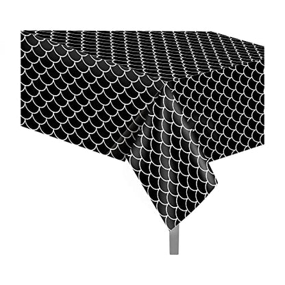 1 Pack Black Dragon Plastic Tablecloth 54 x 87 Inch Long Rectangular Table Cover for Buffet,Birthday Party Holiday Dinner,Picnic or Tablecloth for Kitchen Event Use - color: Black Dragon