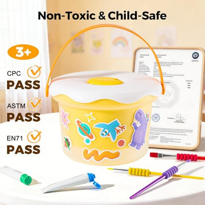 Jar Melo Kids Tempera Painting Set, Washable Paint Set for Kids Ages 4-8 | Portable, Safe and Non-Toxic, Mess Free Coloring, Tempera Paints for Drawing Art