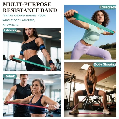 Resistance Bands Set – 5-Level Exercise Bands for Physical Therapy/Yoga/Pilates/Strength Training/Home Fitness Loop Bands with Portable Storage Bag