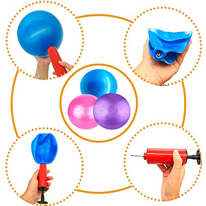 Exercise Pilates Mini Yoga Balls Barre Small for Home Stability Squishy Training Physical Therapy Improves Balance with Pump(Green, 6 Inch)