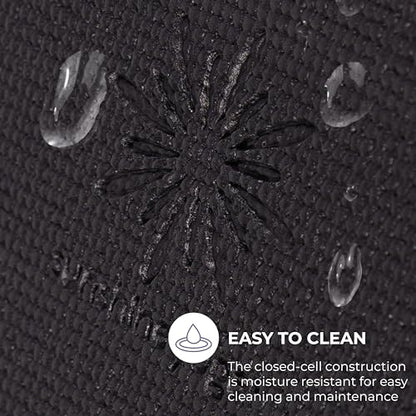Ascend 6mm Thick Yoga Mat, 4 Pack, 72x24in - color: Black, size: 10 Pack