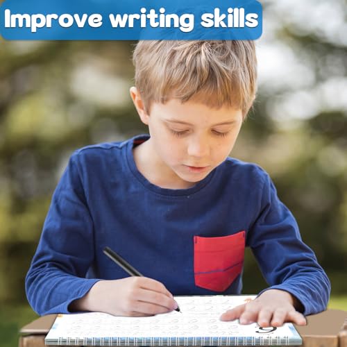 chiazllta Grooved Cursive Handwriting Workbook with Disappearing Ink Pens Magic Reusable Grooved Cursive Writing Practice for Beginners Kids Kickoff Student Workbook Homeschooling Supplies (Number) - style: Number