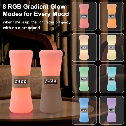 RGB Rechargeable Digital Hourglass, LED Visual Timers, 1-99 Mins - color: Multicolor