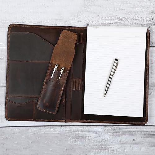 Leather Pen Sleeve Case for Fountain Pens, Multi Pen Holder Organizer, Handmade Full Grain Leather Pouch, Durable Protective Pen Cover, Classic Pen Storage Gift (Brown) - color: Brown
