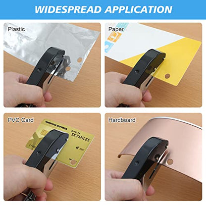 Heavy Duty Single Hole Punch - Portable Hand Held for Paper, Cards, Plastic & Cardboard (10MM Black) - color: 10MM BLACK