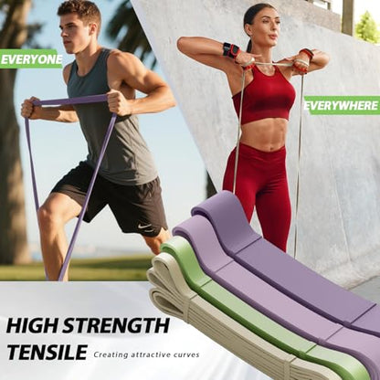 Resistance Bands for Pull Up Assist, Stretch Bands & Exercise Workout Set - color: 5-85LBS GRAY PURPLE
