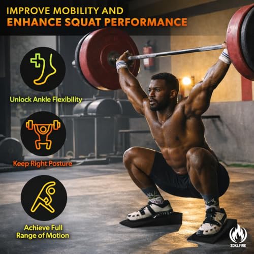 Non-Slip Squat Wedge Block, 2 Pack | Heel Elevated Design Foot Wedges for Exercise