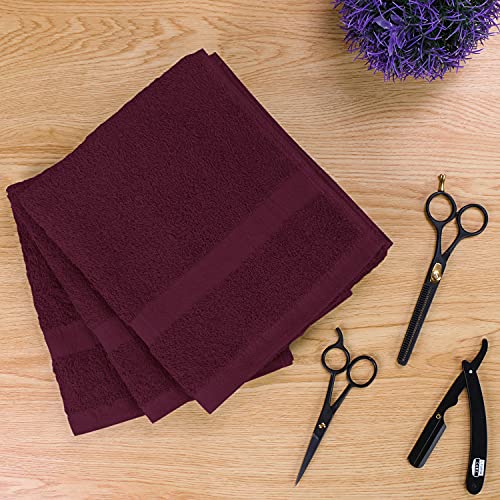 Utopia Towels Salon Towels, Pack of 24, 16x27 in, 100% Cotton, Burgundy - color: Burgundy, size: 24 Pack