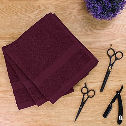 Utopia Towels Salon Towels, Pack of 24, 16x27 in, 100% Cotton, Burgundy - color: Burgundy, size: 24 Pack