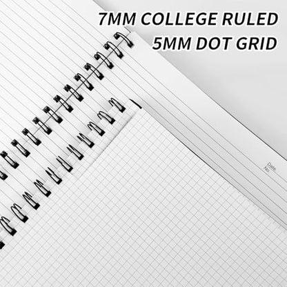 Spiral Notebook 8.5" x 11"-2 Graph&2 Lined Hardcover notebooks | Notebooks for Work&Note Taking, Lined Hardcover Notebook 120 Pages Thick Paper Notebook Hardcover Journal for School, Office - size: A4, style: LINED&GRAPH