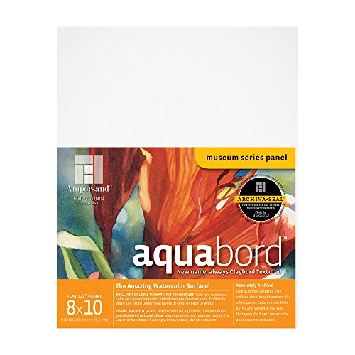 Ampersand Aquabord Panel for Watercolor and Gouache, 1/8 Inch Depth, 8X10 Inch (CBT08) - color: Flat Profile, size: 1/8 Inch, 8" x 10"