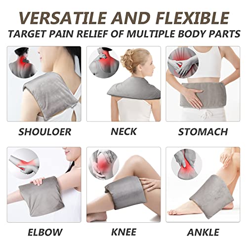 RelaxCoo Microwave Heating pad with Washable Cover 7 * 16" Microwavable Moist Heat Pad for Neck Shoulder, Cramps, Back Pain Relief, Warm Compress Rice Bean Bag Hot Pack for Muscles, Joints, Lavender - style: 1 Pack