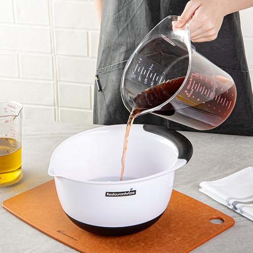 Restaurantware Plastic Measuring Cup - Chef 101 Measuring Jug with Dual Unit Markings, Dishwasher Safe - Clear Measuring Cup for Kitchen, Restaurants - size: 7.75" × 6.00" × 7.50"