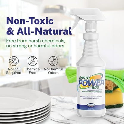 Earth Power Hypochlorous Acid 500 PPM Multipurpose Cleaner – 32 oz - style: 32 Fl Oz