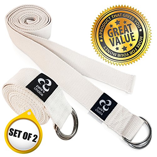 Stretching Straps and Yoga Blocks - Yoga Beginner Kit for Pilates & Gym