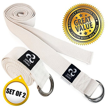 Stretching Straps and Yoga Blocks - Yoga Beginner Kit for Pilates & Gym