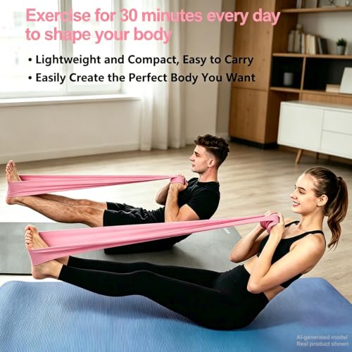 Resistance Bands for Working Out, Physical Therapy, Yoga & Pilates - color: Pink