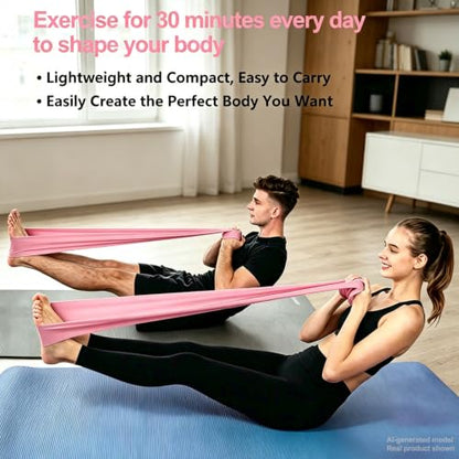 Resistance Bands for Working Out, Physical Therapy, Yoga & Pilates - color: Pink