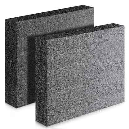2 Pcs Polyurethane Foam Sheet 12 x 10 x 2.125 inch High Density Foam Board Insert Cuttable Packing Foam for Cases, Packing Foam Pads for Toolbox Camera Storage and Crafts (Black)