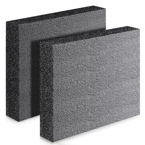 2 Pcs Polyurethane Foam Sheet 12 x 10 x 2.125 inch High Density Foam Board Insert Cuttable Packing Foam for Cases, Packing Foam Pads for Toolbox Camera Storage and Crafts (Black)