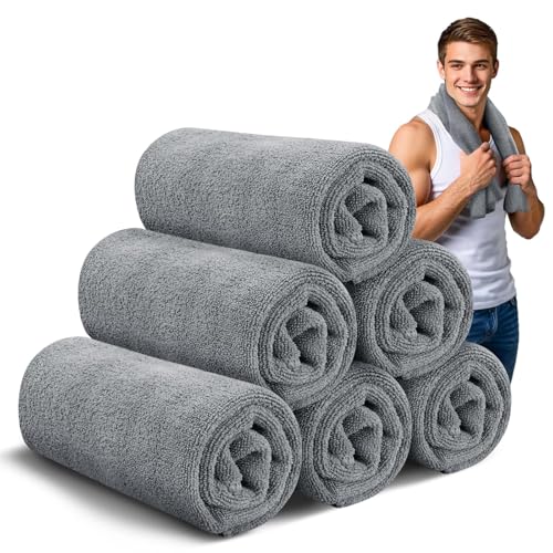 Microfiber Gym Towels for Showering Working Out Quick Dry Negative ions Large Middle Small Sizes Lightweight Gym Towel for Men Women Tennis Sports Towels for Body Hot Yoga Fitness Essentials - color: Gray, size: 16 inch X 27 inch