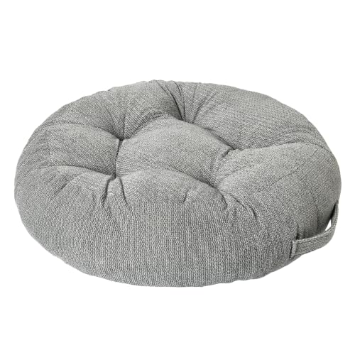 Floor Pillow Cushion with Handle for Adults Women Men | Large Meditation & Sitting Cushion Pillow for Tatami, Living Room, Yoga (2, Gray, Round, 22" x 22" x 6") - color: Gray, Round