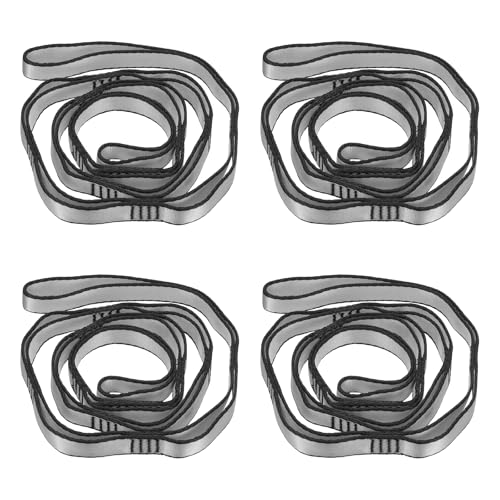 PATIKIL Daisy Chain Straps, Strong Climbing Strap Adjustable Nylon Chain Sling with Loops for Aerial Yoga Hammock Swing - color: Gray, size: 51 Inch