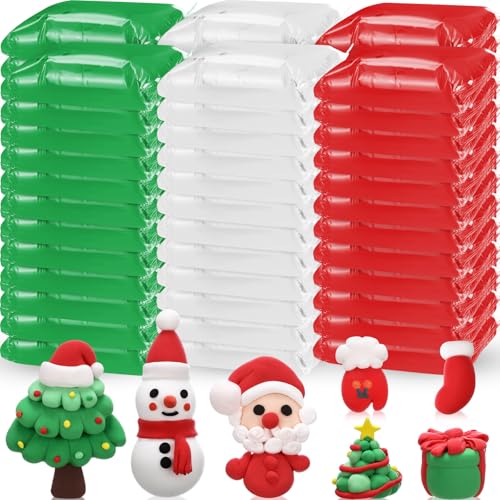 VioraWhite 72 Pcs 38oz Air Dry Clay Bulk Modeling Clay,Christmas Color | Ultra Lightweight Foam Modeling Clay for Kids Adults, DIY Gifts Party Arts Crafts, School Project Supplies - color: Christmas Color