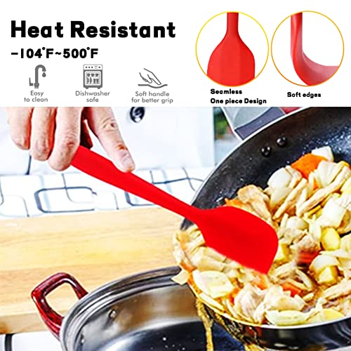 16 Pieces Silicone Spatula, 8.3 inch Small Spatulas Heat-Resistant Non-stick with Stainless Steel Core For Cake Cream Cooking Gadget