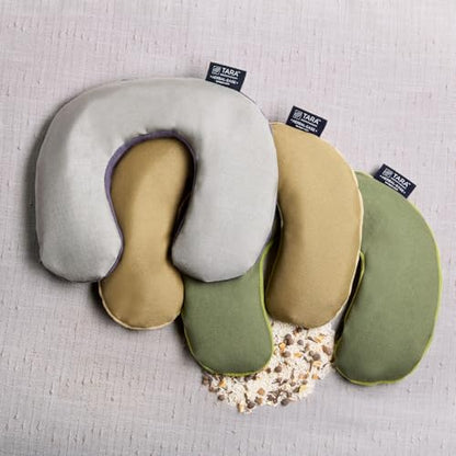 TARA Spa Therapy Herbal-Ease Aromatherapy Pillow Gift Bag Set, Neck + Silk Eye Pillow, Slate Gray - color: Slate Gray