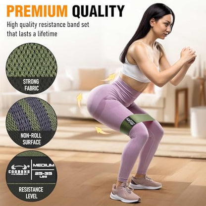 Fabric Resistance Bands for Working Out - color: Green