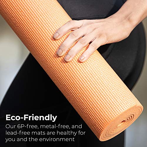 Bulk Yoga Mats, 10 Pack, 4mm Thick, 68x24in - color: Orange
