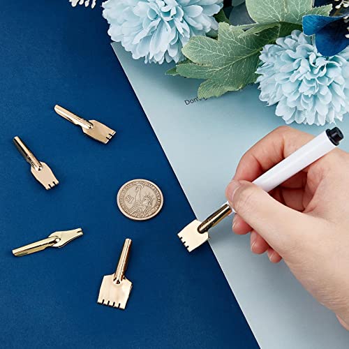 GORGECRAFT 5Pcs Brass Nibs Parallel Pen Tip Set 9/10/11/13/16mm Wide Comic Dip Pen Nibs Kit Artistic Font Writing School Art Supplies for Manga Calligraphy Pen-and-Ink Drawing Stationery Accessories