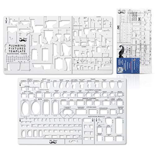 Mr. Pen- Plumbing Template, Architectural Templates, Bathroom Template | Stencils & Fixture Templates - style: 2 pcs