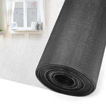 48 in × 100 ft Window Screen Mesh, Fiberglass Window Screen Replacement, Screen Mesh Roll for Window, Door, Patio, Porch (Black) - size: 48" x 100'