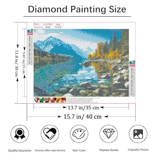 Shouruihua Diamond Painting Kits for Adults, Glacier Park Diamond Art Kit | Landscape, Gem Art, Diamond Dotz Kits, Scenery, Diamond Dots, Full Round Drill Diamond Painting Kits for Adults, 15.7x11.8 in - color: Glacier Park