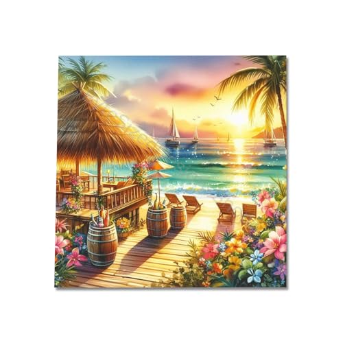 Diamond Art Kits for Adults Beach,Diamond Painting Kits 13.8x13.8inch | Diamond Painting Kits for Adults,5D DIY Full Drill Diamond Art Kits for Gift Home Wall Decor - color: KP006