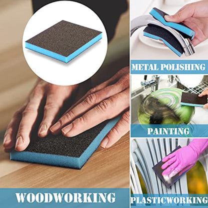 8Pcs 60 Grit Sanding Sponge, Jamiikury Coarse Sanding Blocks Washable and Reusable, Wet Dry Sandpaper Sponge for Wood Metal FurniturePaint and Drywall - size: 60 Grits
